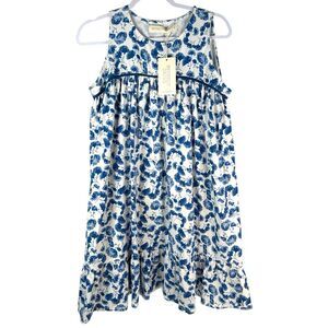 Beverly Drive Blue White Floral Sleeveless Cotton Short Nightgown Size Small NWT